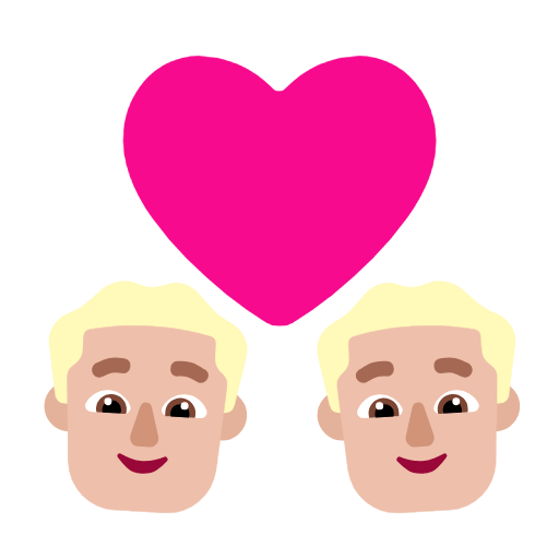 Emoji 👨🏼‍❤️‍👨🏼 Coppia Con Cuore - Uomo: Carnagione Chiara, Uomo: Carnagione Chiara su Microsoft Windows 11 23H2.
