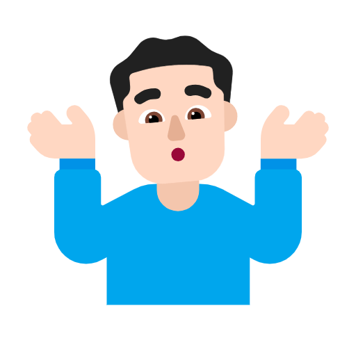 Emoji 🤷🏻‍♂️ Uomo Che Scrolla Le Spalle: Carnagione Chiara su Microsoft Windows 11 23H2.