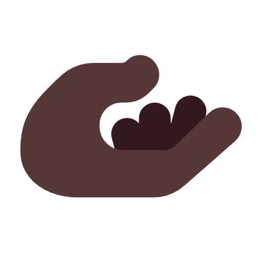 🫴🏿 Emoji Palma Para Cima Mão: Pele Escura na Microsoft Windows 11 23H2.