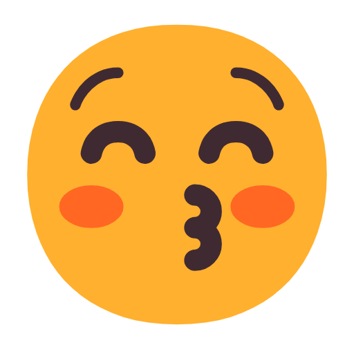 😚 Emoji küssendes Gesicht mit geschlossenen Augen Microsoft Windows 11 23H2.
