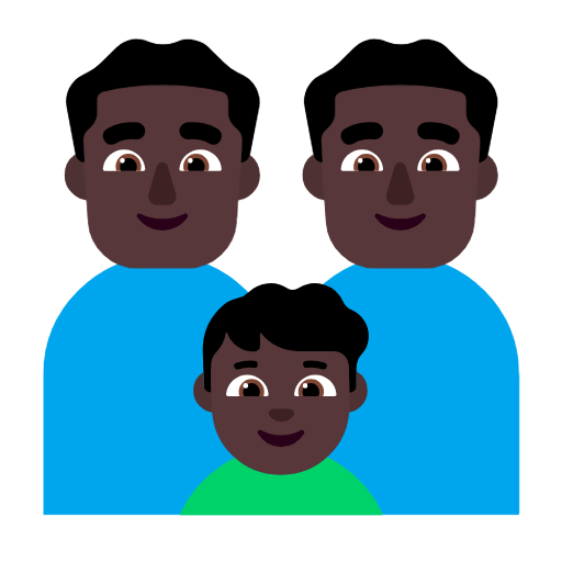 👨🏿‍👨🏿‍👦🏿 Emoji Família - Homem, Homem, Menino: Pele Escura na Microsoft Windows 11 23H2.