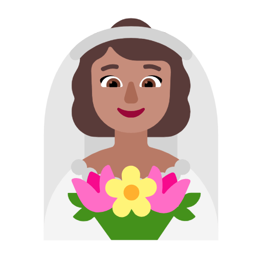 Emoji 👰🏽‍♀️ Donna con il velo: Carnagione Olivastra su Microsoft Windows 11 23H2.