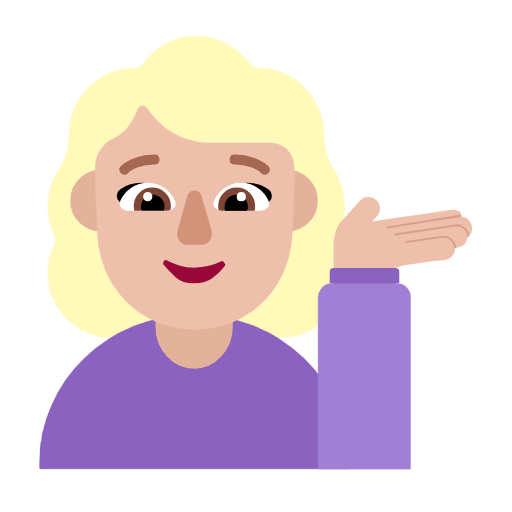 Emoji 💁🏼‍♀️ Donna Con Suggerimento: Carnagione Abbastanza Chiara su Microsoft Windows 11 23H2.