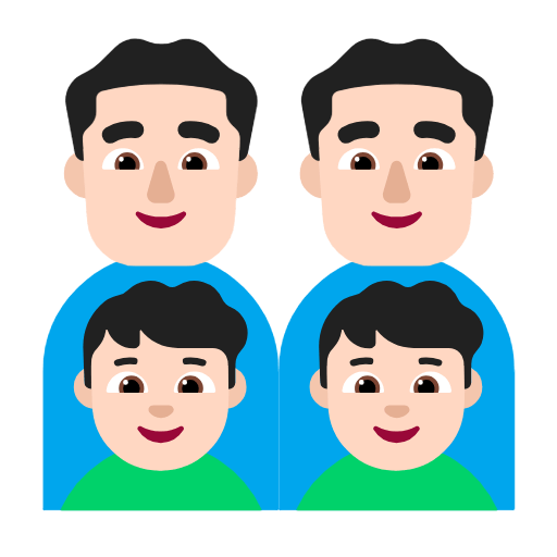 Emoji 👨🏻‍👨🏻‍👦🏻‍👦🏻 Famiglia - Uomo, Uomo, Bambino, Bambino: Carnagione Chiara su Microsoft Windows 11 23H2.