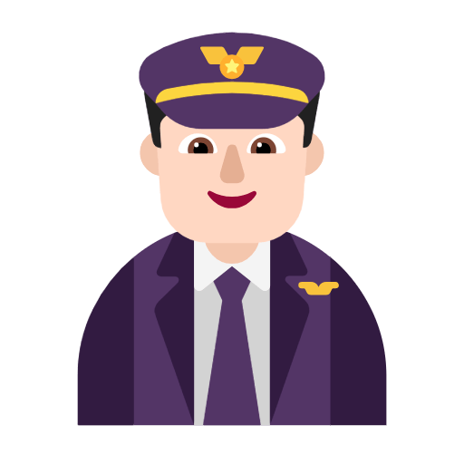 👨🏻‍✈️ Emoji Piloto De Avião Homem: Pele Clara na Microsoft Windows 11 23H2.