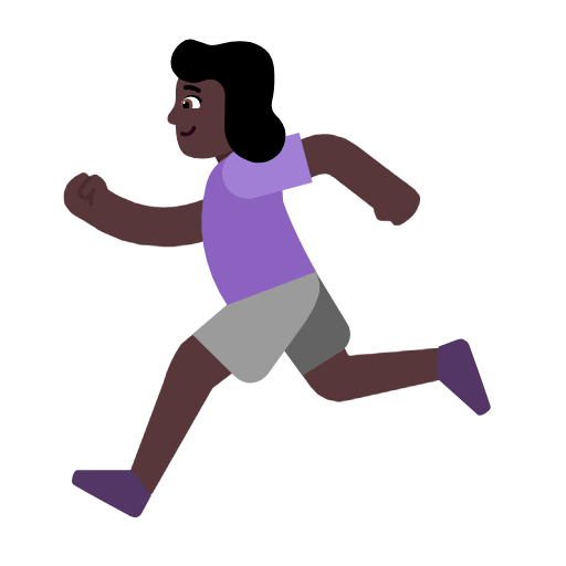🏃🏿‍♀️ Emoji Mujer Corriendo: Tono De Piel Oscuro en Microsoft Windows 11 23H2.