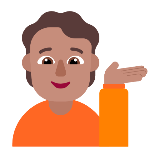 Emoji 💁🏽 Persona Al Punto Informazioni: Carnagione Olivastra su Microsoft Windows 11 23H2.