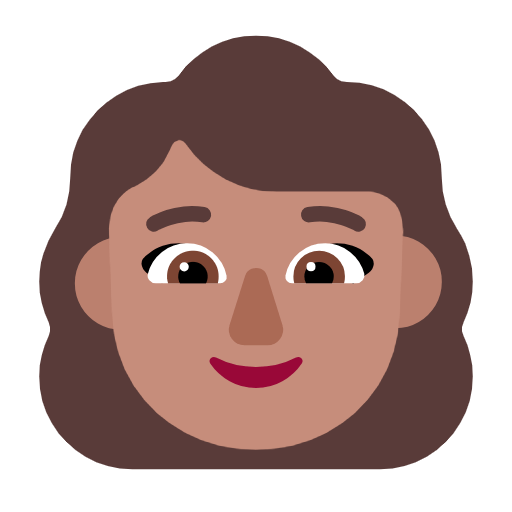 👩🏽 Emoji Mulher: Pele Morena na Microsoft Windows 11 23H2.