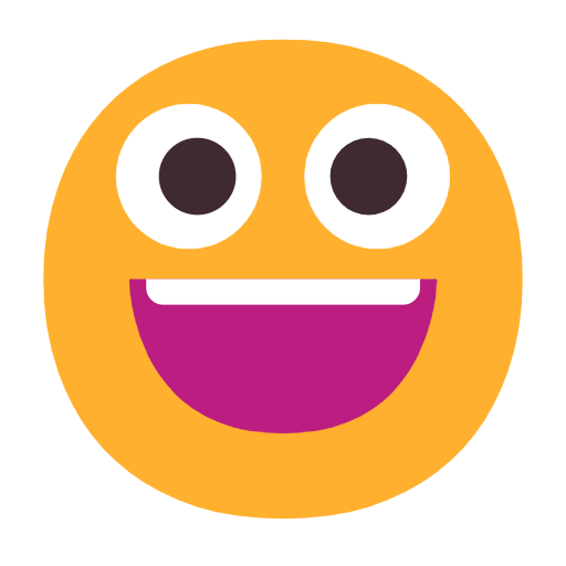 Emoji 😀 Faccina Con Un Gran Sorriso su Microsoft Windows 11 23H2.
