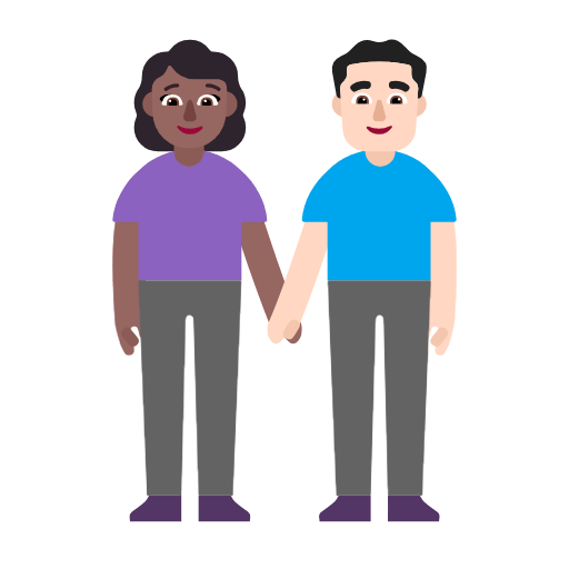 Emoji 👩🏾‍🤝‍👨🏻 Uomo E Donna Che Si Tengono Per Mano: Carnagione Abbastanza Scura E Carnagione Chiara su Microsoft Windows 11 23H2.