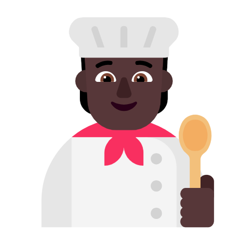 🧑🏿‍🍳 Emoji Cocinero: Tono De Piel Oscuro en Microsoft Windows 11 23H2.