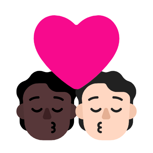 🧑🏿‍❤️‍💋‍🧑🏻 Emoji sich küssendes Paar: Person, Person, dunkle Hautfarbe, helle Hautfarbe Microsoft Windows 11 23H2.