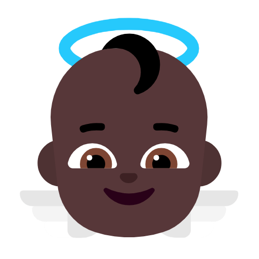 👼🏿 Emoji Bebé ángel: Tono De Piel Oscuro en Microsoft Windows 11 23H2.