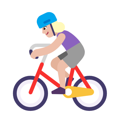 Émoji 🚴🏼‍♀️ Cycliste Femme : Peau Moyennement Claire sur Microsoft Windows 11 23H2.
