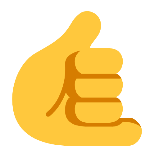 Emoji 🤙 Mano Con Gesto Di Chiamata su Microsoft Windows 11 23H2.