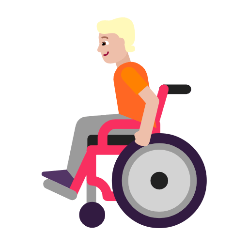 🧑🏼‍🦽 Emoji Person in manuellem Rollstuhl: mittelhelle Hautfarbe Microsoft Windows 11 23H2.