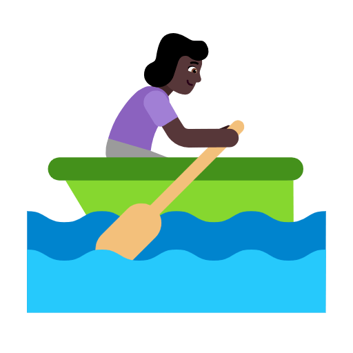 🚣🏿‍♀️ Emoji Frau im Ruderboot: dunkle Hautfarbe Microsoft Windows 11 23H2.