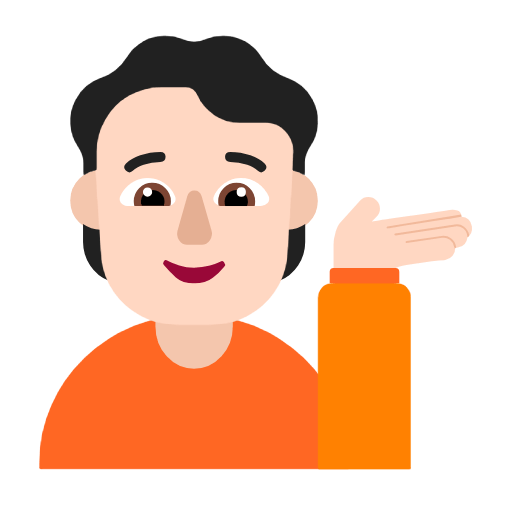Emoji 💁🏻 Persona Al Punto Informazioni: Carnagione Chiara su Microsoft Windows 11 23H2.