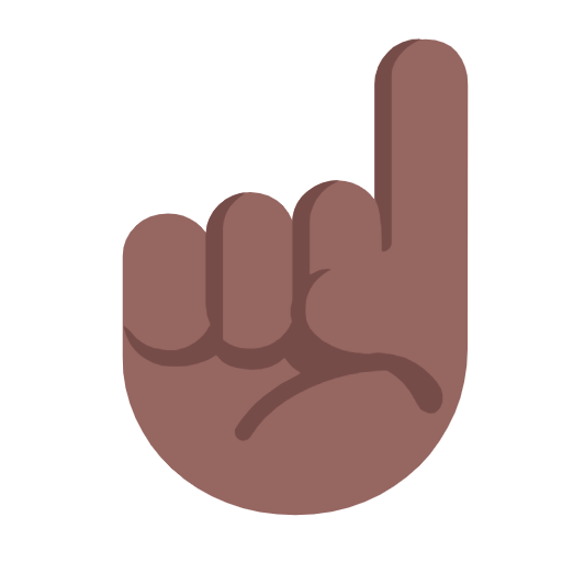 ☝🏾 Emoji Dedo índice Hacia Arriba: Tono De Piel Oscuro Medio en Microsoft Windows 11 23H2.