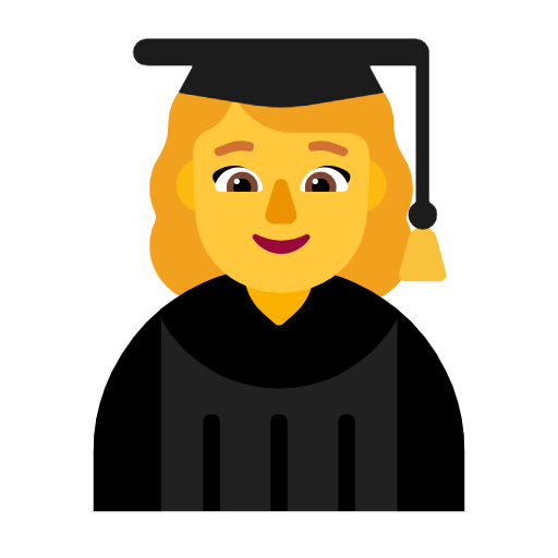Emoji 👩‍🎓 Studentessa su Microsoft Windows 11 23H2.