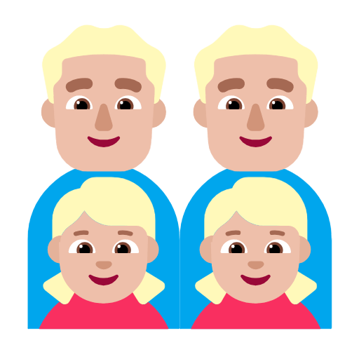 Emoji 👨🏼‍👨🏼‍👧🏼‍👧🏼 Famiglia - Uomo, Uomo, Bambina, Bambina: Carnagione Abbastanza Chiara su Microsoft Windows 11 23H2.