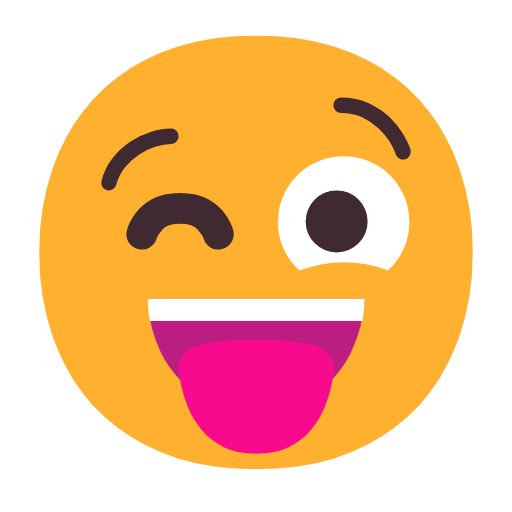 Emoji 😜 Faccina Che Fa L’occhiolino E Mostra La Lingua su Microsoft Windows 11 23H2.