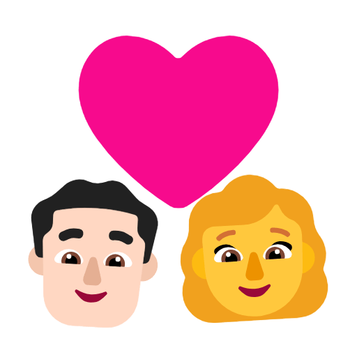 👨🏻‍❤️‍👩 Emoji Pareja Enamorada - Hombre: Tono De Piel Claro, Mujer en Microsoft Windows 11 23H2.