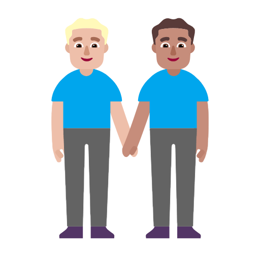 👨🏼‍🤝‍👨🏽 Emoji händchenhaltende Männer: mittelhelle Hautfarbe, mittlere Hautfarbe Microsoft Windows 11 23H2.