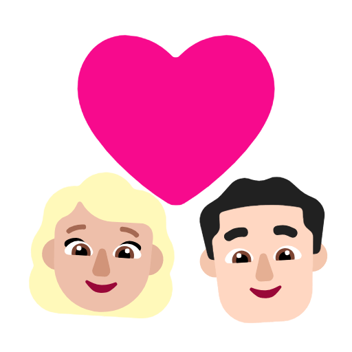 Emoji 👩🏼‍❤️‍👨🏻 Coppia Con Cuore - Donna: Carnagione Abbastanza Chiara, Uomo: Carnagione Chiara su Microsoft Windows 11 23H2.