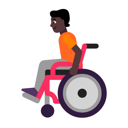 Person in manuellem Rollstuhl: dunkle Hautfarbe Microsoft Windows 11 23H2.