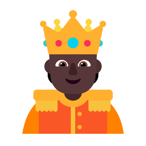 🫅🏿 Emoji Persona Con Corona: Tono De Piel Oscuro en Microsoft Windows 11 23H2.
