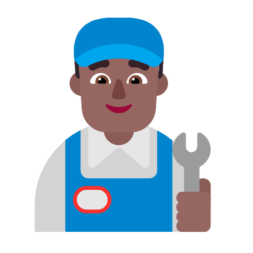 Emoji 👨🏾‍🔧 Meccanico Uomo: Carnagione Abbastanza Scura su Microsoft Windows 11 23H2.