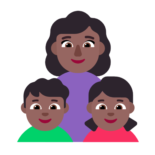 Emoji 👩🏾‍👦🏾‍👧🏾 Famiglia - Donna, Bambino, Bambina: Carnagione Abbastanza Scura su Microsoft Windows 11 23H2.