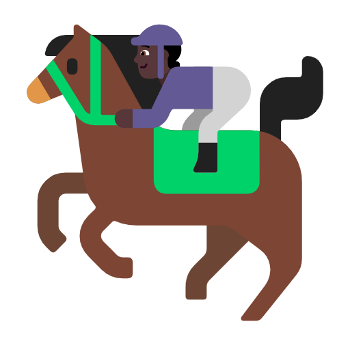 🏇🏿 Emoji Pferderennen: dunkle Hautfarbe Microsoft Windows 11 23H2.