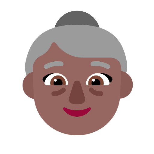 👵🏾 Emoji Anciana: Tono De Piel Oscuro Medio en Microsoft Windows 11 23H2.
