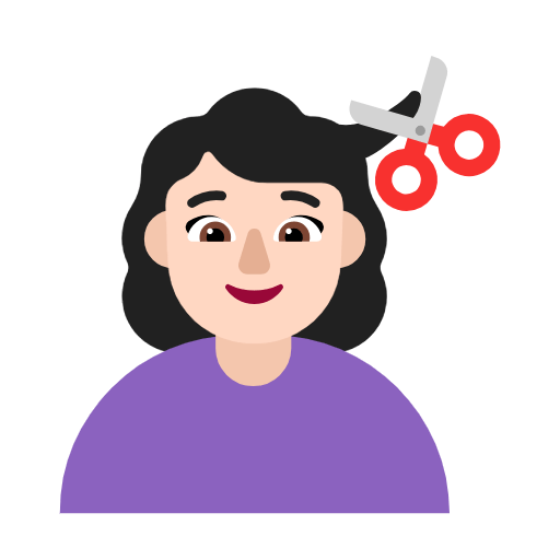 Emoji 💇🏻‍♀️ Taglio Di Capelli Per Donna: Carnagione Chiara su Microsoft Windows 11 23H2.