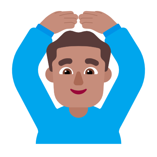 Emoji 🙆🏽‍♂️ Uomo Con Gesto OK: Carnagione Olivastra su Microsoft Windows 11 23H2.