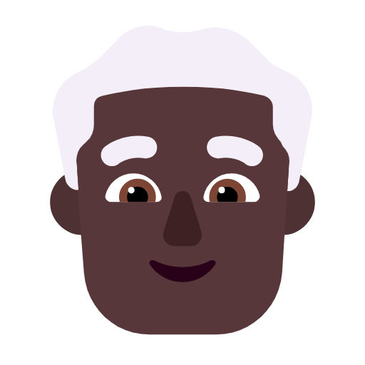 👨🏿‍🦳 Emoji Mann: dunkle Hautfarbe, weißes Haar Microsoft Windows 11 23H2.