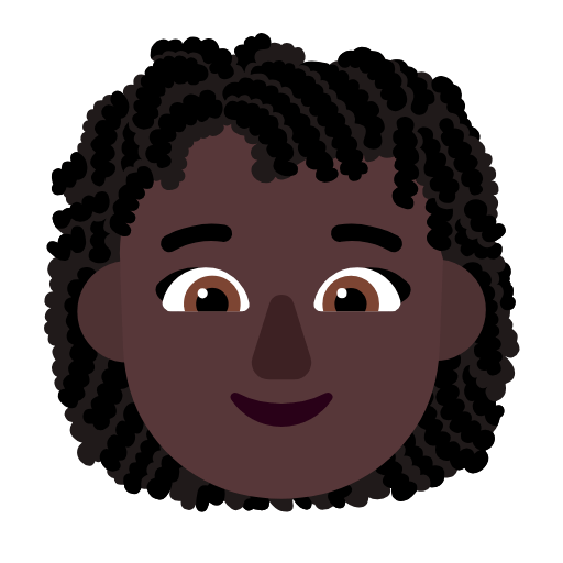 👩🏿‍🦱 Emoji Mujer: Tono De Piel Oscuro Y Pelo Rizado en Microsoft Windows 11 23H2.