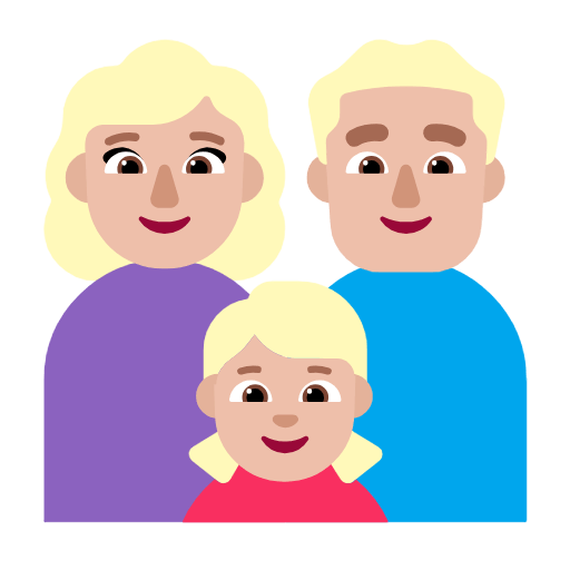 👩🏼‍👨🏼‍👧🏼 Emoji Familie - Frau, Mann, Mädchen: mittelhelle Hautfarbe Microsoft Windows 11 23H2.