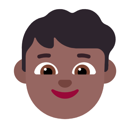 👦🏾 Emoji Niño: Tono De Piel Oscuro Medio en Microsoft Windows 11 23H2.