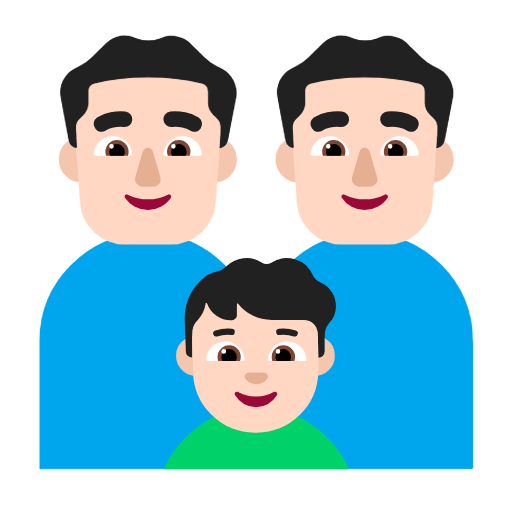Emoji 👨🏻‍👨🏻‍👦🏻 Famiglia - Uomo, Uomo, Bambino: Carnagione Chiara su Microsoft Windows 11 23H2.