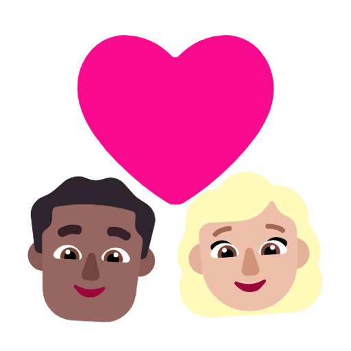 Emoji 👨🏾‍❤️‍👩🏼 Coppia Con Cuore - Uomo: Carnagione Abbastanza Scura, Donna: Carnagione Abbastanza Chiara su Microsoft Windows 11 23H2.