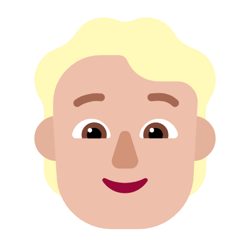 👱🏼 Emoji Persona Adulta Rubia: Tono De Piel Claro Medio en Microsoft Windows 11 23H2.