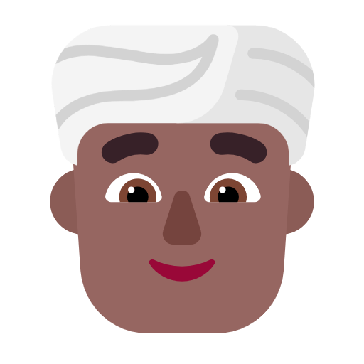 👳🏾‍♂️ Emoji Mann mit Turban: mitteldunkle Hautfarbe Microsoft Windows 11 23H2.