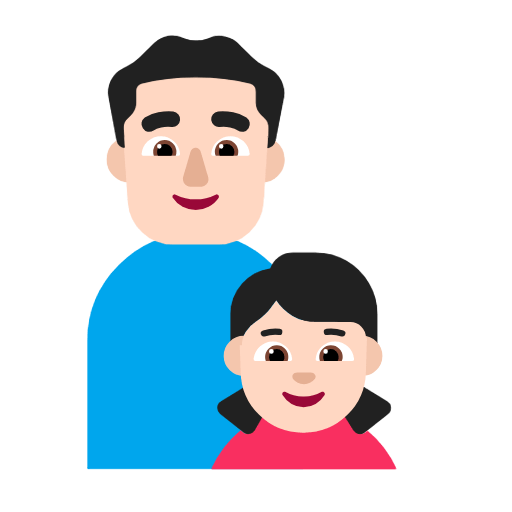 👨🏻‍👧🏻 Emoji Família - Homem, Menina: Pele Clara na Microsoft Windows 11 23H2.