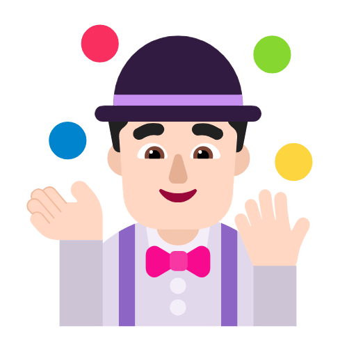 Emoji 🤹🏻‍♂️ Giocoliere Uomo: Carnagione Chiara su Microsoft Windows 11 23H2.