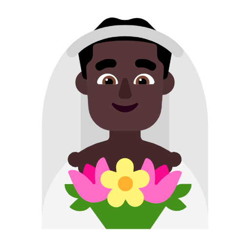 Emoji 👰🏿‍♂️ Sposo Con Velo: Carnagione Scura su Microsoft Windows 11 23H2.