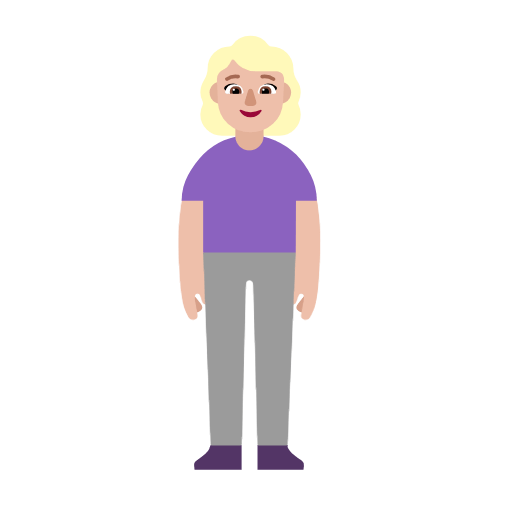 🧍🏼‍♀️ Emoji stehende Frau: mittelhelle Hautfarbe Microsoft Windows 11 23H2.