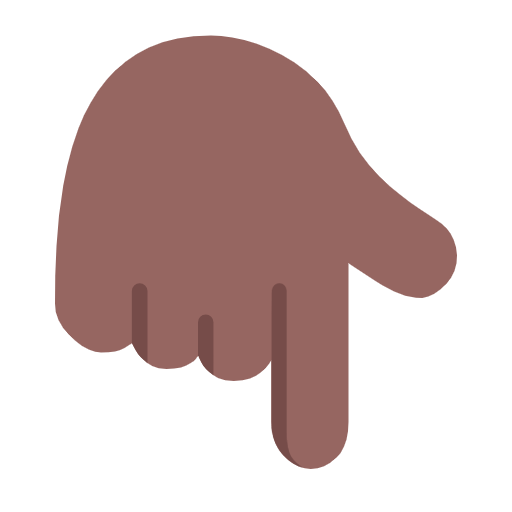 👇🏾 Emoji Dorso De Mano Con índice Hacia Abajo: Tono De Piel Oscuro Medio en Microsoft Windows 11 23H2.